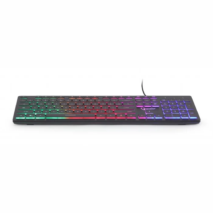 Klaviatūras Gembird UML-01 Rainbow Multimedia Keyboard Black [Mazlietots]